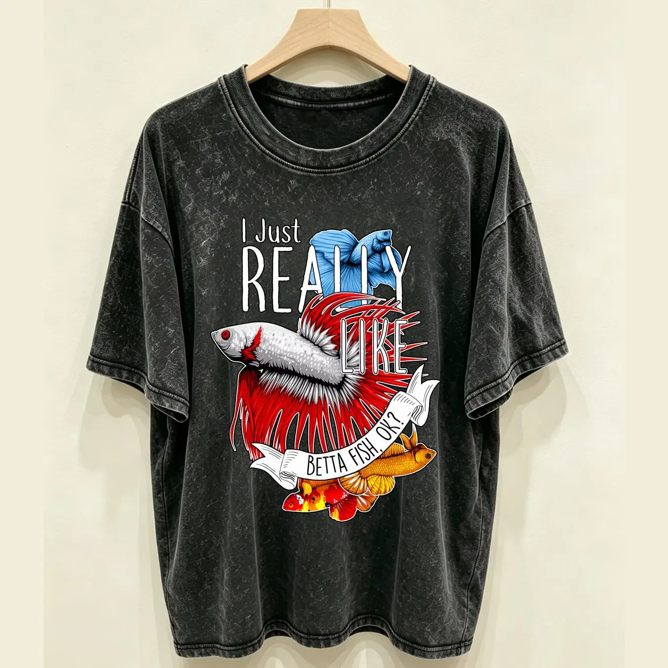 washed T Shirt Betta Fish Funn - огляд і ціна Aquarium Fish Keeping