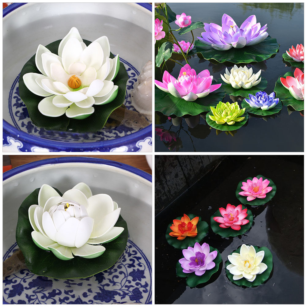 8Pcs Simulation Lotus Floating - огляд і ціна Aquarium Decor