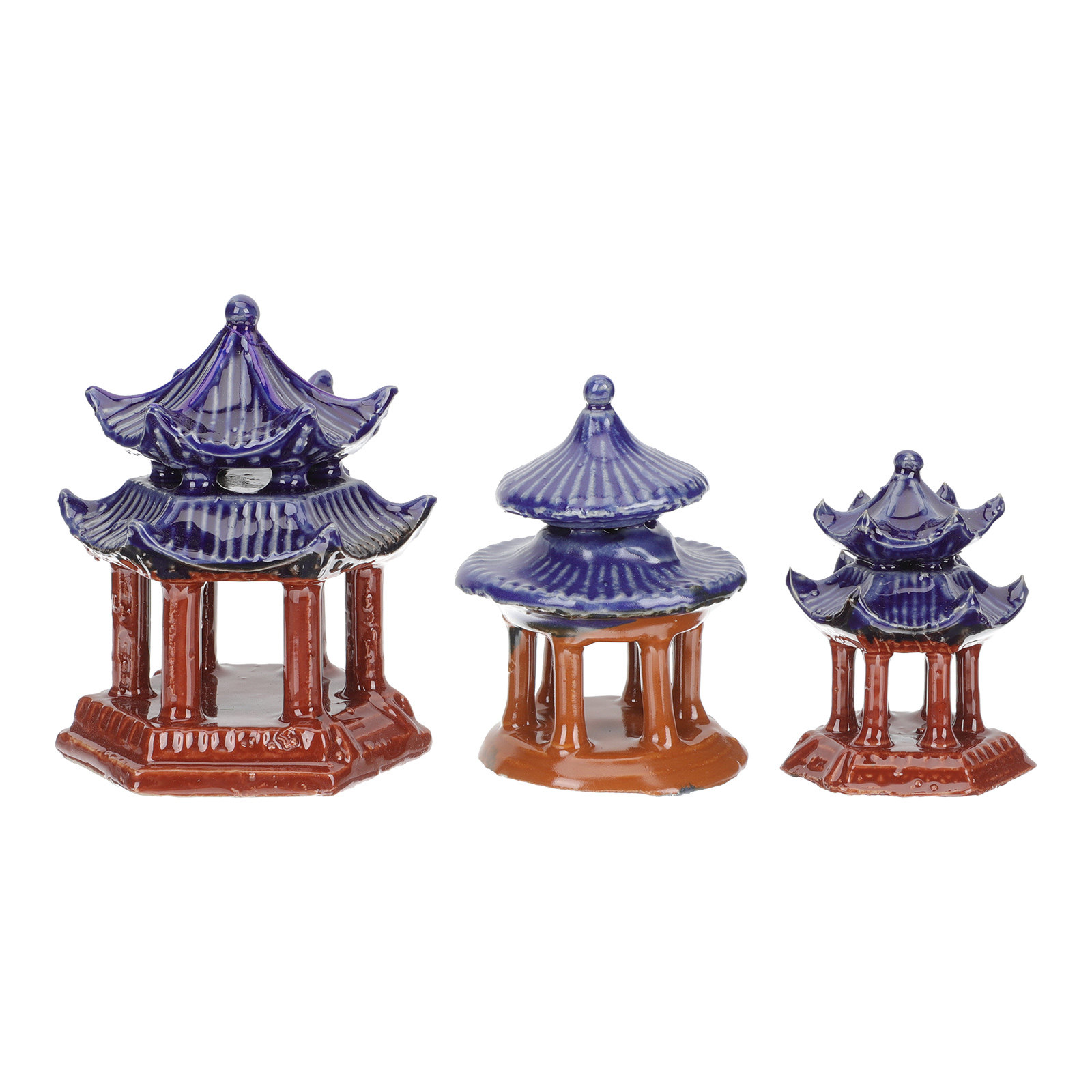 3Pcs Ceramic Pavilion Miniatur - огляд і ціна Aquarium Decor