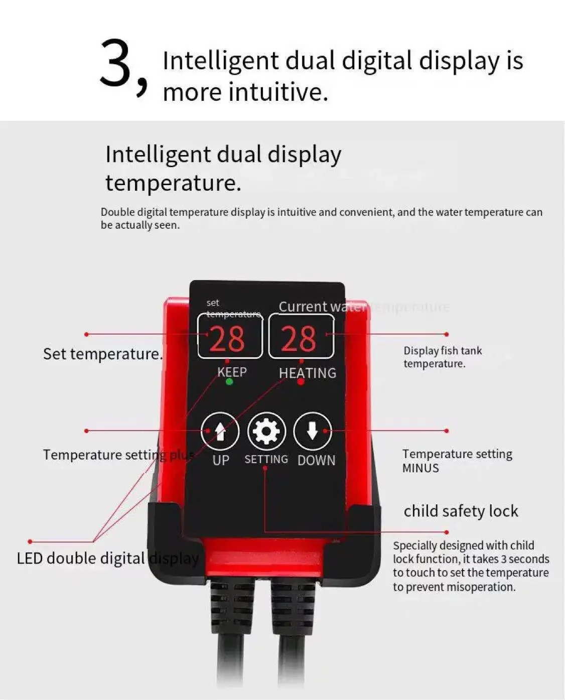1000W Aquarium Submersible Hea - огляд і ціна Fish Tank Heater